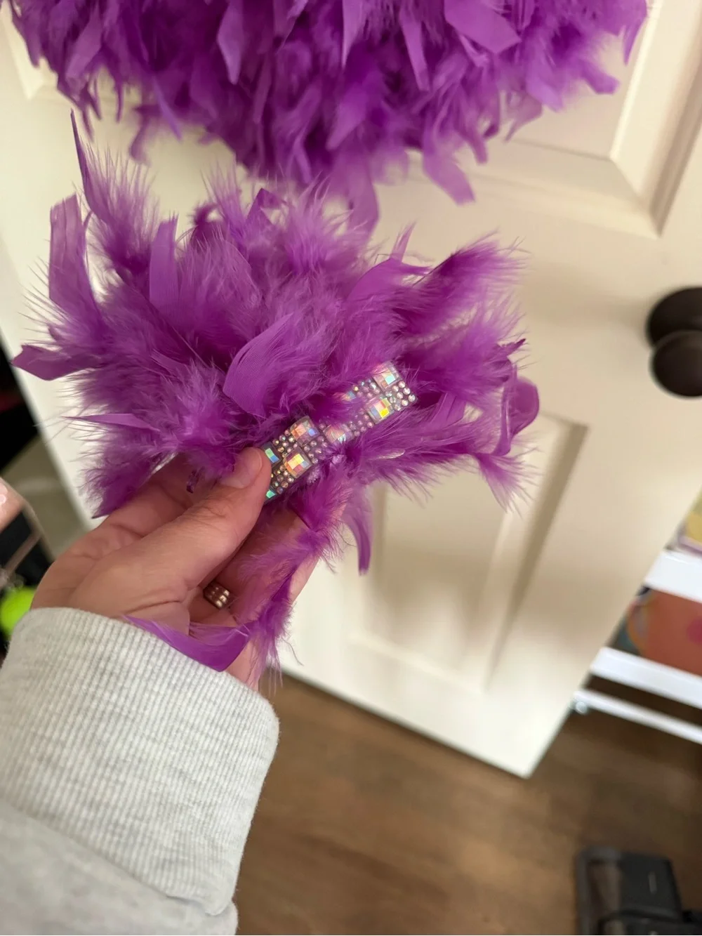 Weissman Purple Sequin & Feather Dance Leotard